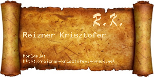 Reizner Krisztofer névjegykártya